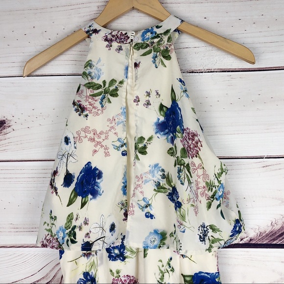 Entro White Floral Low High Maxi Occasion Dress M - Picture 6 of 9